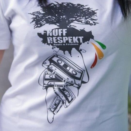 Koszulka rasta damska - Nuff Rspct Cassette Tree - biel