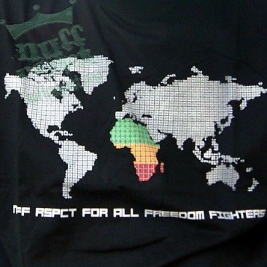 Freedom Fighters Map - rasta reggae tshirt