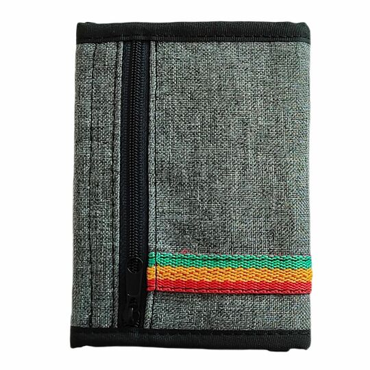 Dub Lion Wallet in shades of gray mélange and Rasta Reggae colors