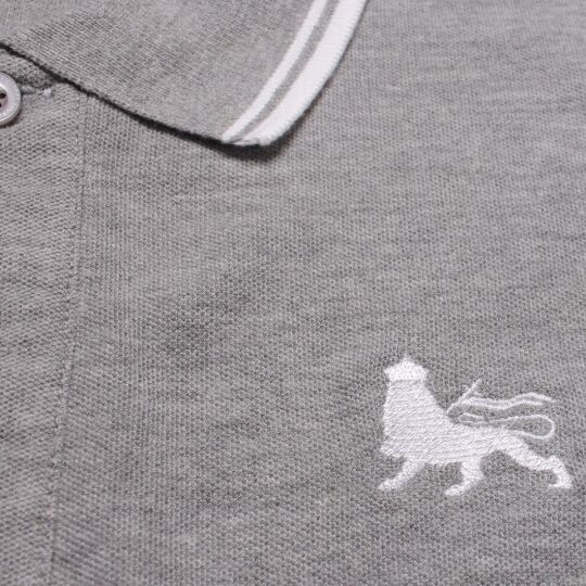 Lion of Judah Short Sleeve Polo | gray & white
