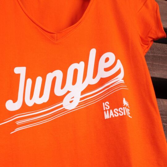 Damski tshirt Jungle is massive | pomarańcz