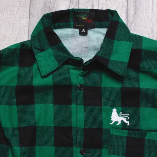 Regular Fit Long Sleeve Plaid Flannel Shirt | Green & Black