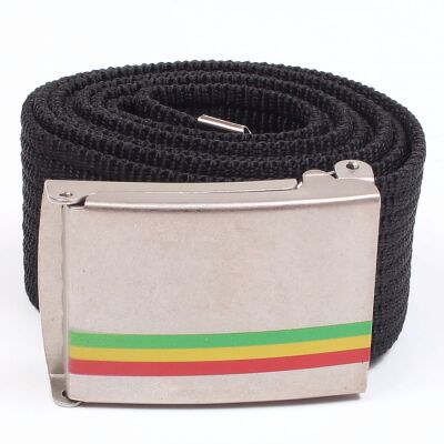 Rasta Stripes sackcloth black Trouser belt