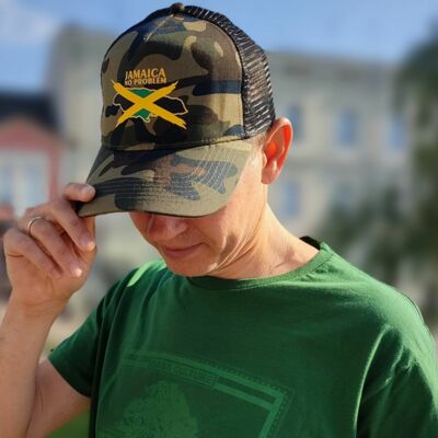 Jamaica No Problem baseball cap | Woodland camo