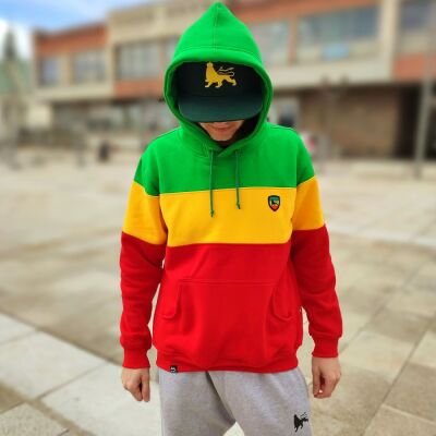 Striped Rasta Colour Block Hoodie