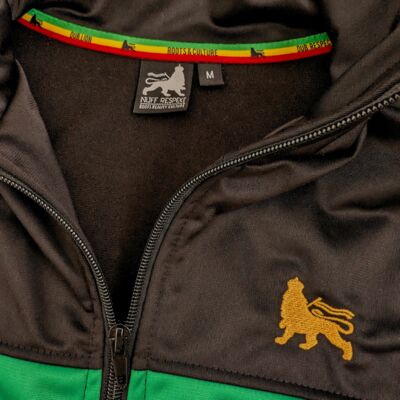 Sportowa czarna bluza z panelem w barwach Reggae