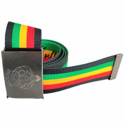 Rasta Courage sackcloth Black + Reggae stripes Trouser belt