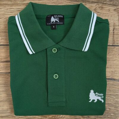 Koszulka Polo Lion of Judah - Zielona z białymi detalami