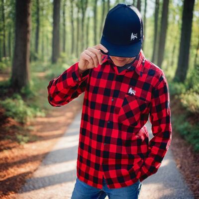 Regular Fit Long Sleeve Plaid Flannel Shirt | Red & Black