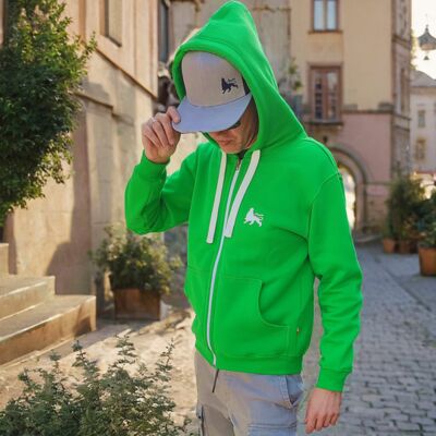 DubLion unisex Zip Hoodie |  moss green color