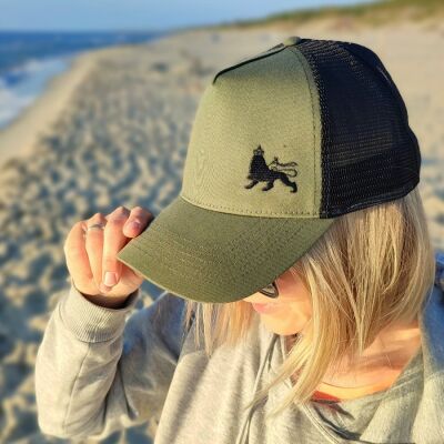 Czapka z daszkiem truckerka| Lion of Judah | olive