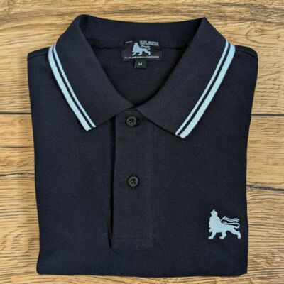 Koszulka Polo Lion of Judah - Czarna z białymi detalami