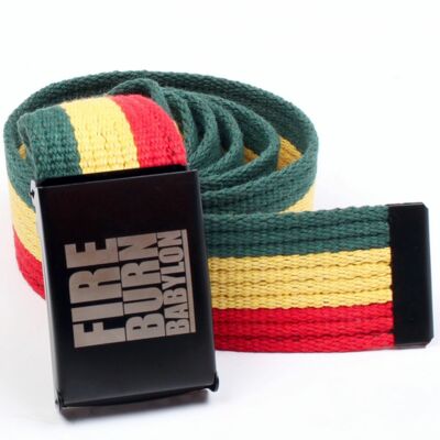 Fire Burn Babylon sackcloth Rasta color Trouser belt