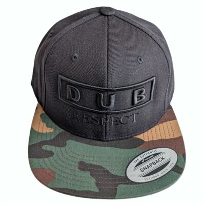 Czapka Snapback DUB Respect - Haft 3D - czarny / moro - Sound System Culture