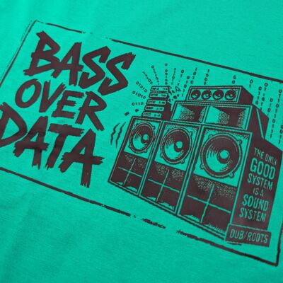 Bass over data zielony T-shirt