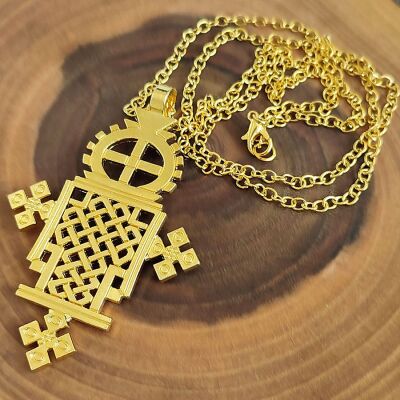 Rastafari African Ethiopian Cross Necklace