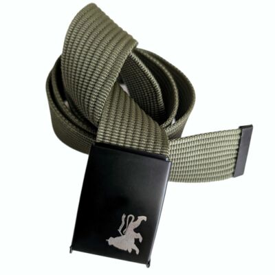 Lion of Judah sackcloth olive Trouser belt