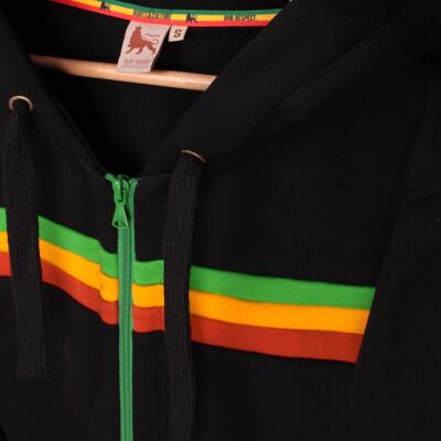 Bluza kaptur rozpinany Reggae jam | Czarna & Rasta