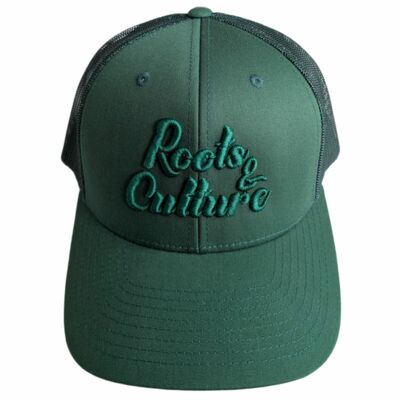 Czapka truckerka Roots & Culture, zieleń butelkowa