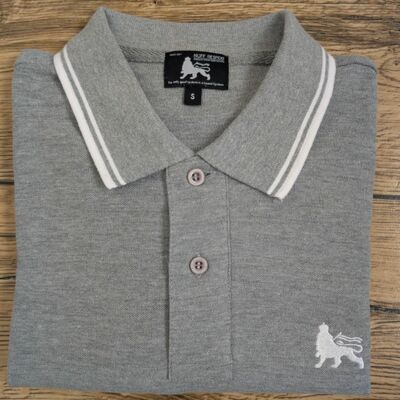 Koszulka Polo Lion of Judah - Szara z białymi detalami