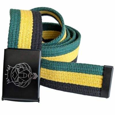 Lion Spirit webbing belt, sackcloth Trouser belt - Jamaica