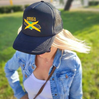 Jamaica No Problem adjustable trucker cap | Black