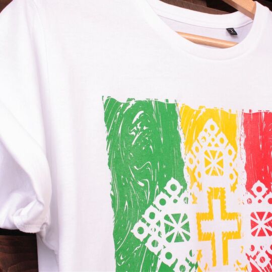 Tshirt Zion Gate Jah Light - biały | Organic Cotton