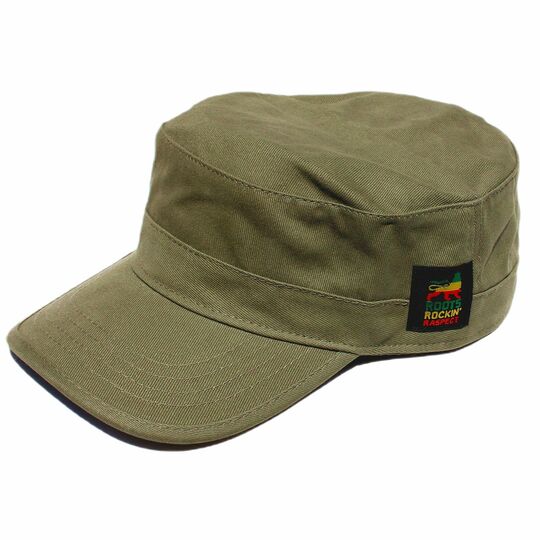 Army flat cap Roots Rockin' Raspect Lion of Judah | khaki