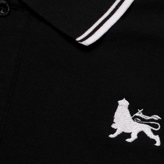 Koszulka Polo Lion of Judah | Czarna z białymi kontrastami
