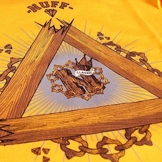 Tshirt- Nuff Wear - Wood & Chain 00513 - yellow