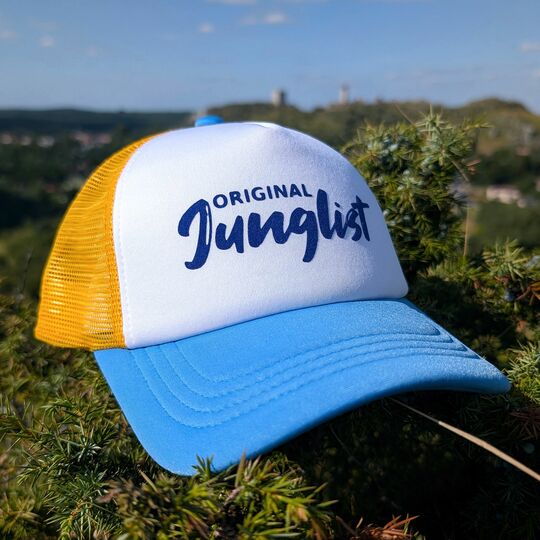 Czapka Trucker Original Junglist – Biała / Niebieska / Żółta