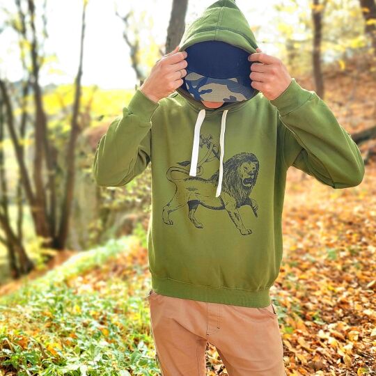 Lion of Judah olive color Rasta hoodie