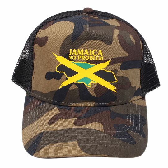 Jamaica No Problem baseball cap | Woodland camo