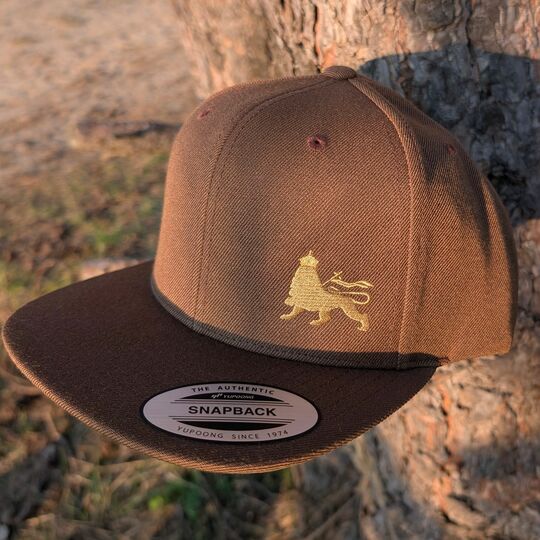Czapka Snapback - Lion of Judah klasyczny- brązowa