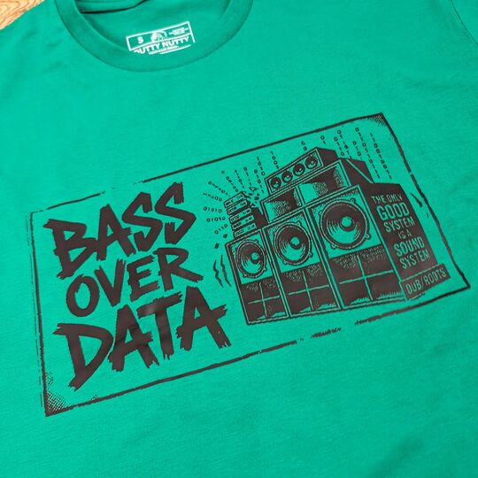 Bass over data zielony T-shirt