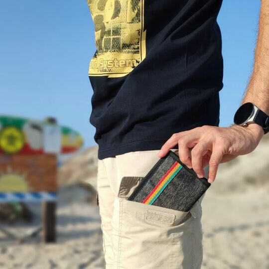 Dub Lion wallet | black melange + rasta