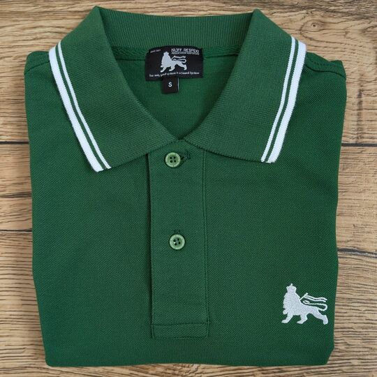 Koszulka Polo Lion of Judah - Zielona z białymi detalami