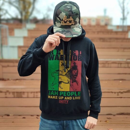 Bluza z kapturem Rebel Warrior | Jah people wake up and live