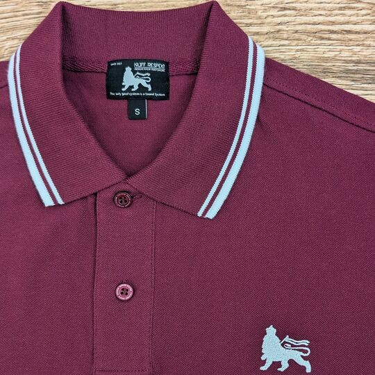 Koszulka Polo Lion of Judah - Bordowa z białymi detalami