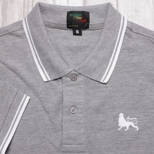 Lion of Judah Short Sleeve Polo | gray & white