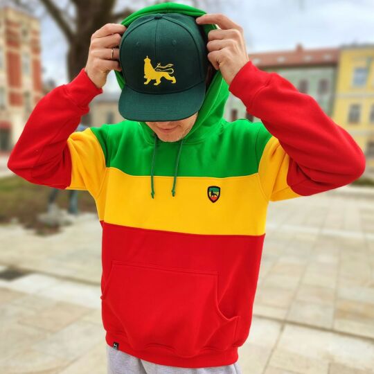 Striped Rasta Colour Block Hoodie