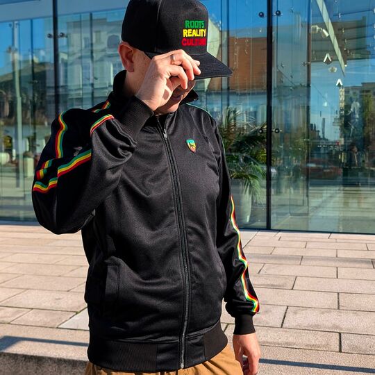 Track top jacket The Lion of Judah, Striped Rasta Tape Track Jacket