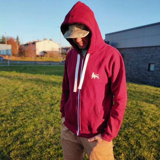 DubLion unisex Zip Hoodie |  burgundy