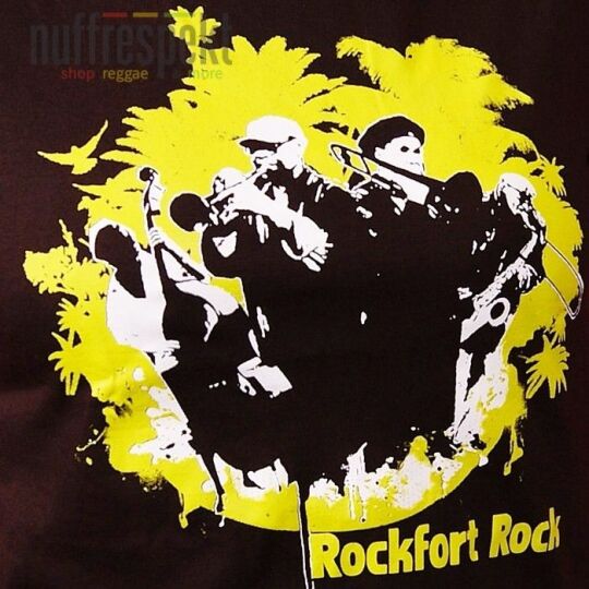 Rockfort Rock - brązowy tshirt z kremowymi kontrastami