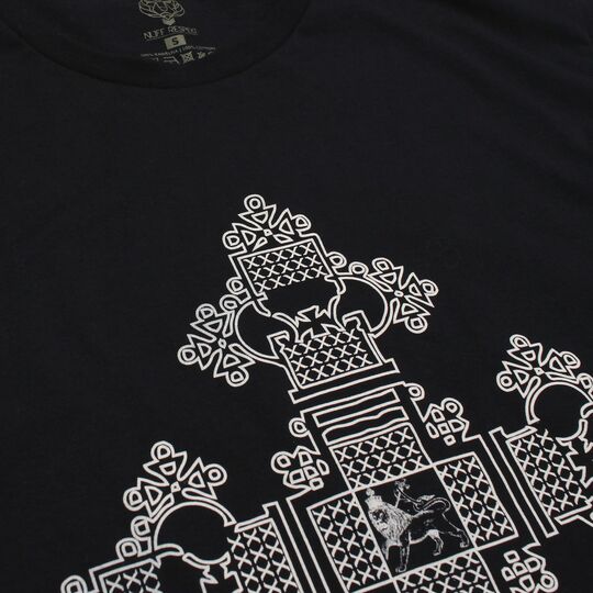 Black tshirt with Ethiopian Rastafarian Cross እግዚአብሔር