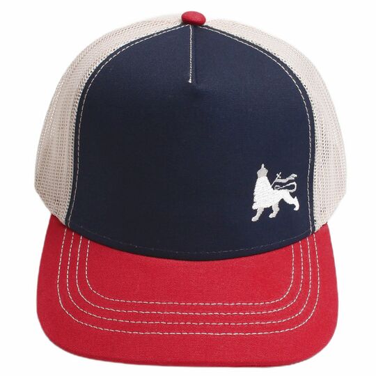 Lion of Judah Classic Trucker Cap - Navy with Burgundy Visor