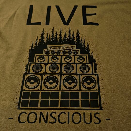 Live Conscious – Olive Green Sound System Culture T-Shirt 