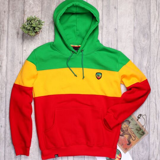 Striped Rasta Colour Block Hoodie