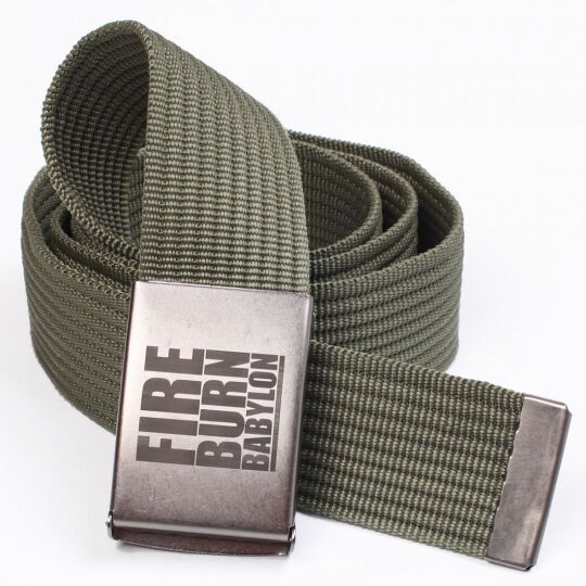 Fire Burn Babylon sackcloth olive Trouser belt