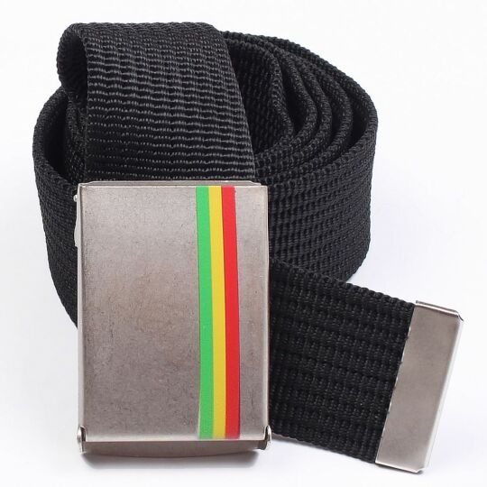 Rasta Stripes sackcloth black Trouser belt